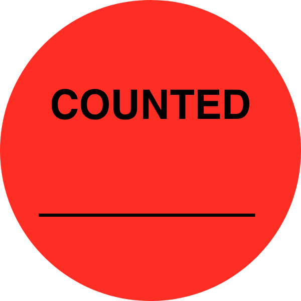 StickerJet Counted – OSHA Inventory Control Roll Labels – 2" Circle Labels – 500 Qty/Roll – Paper, Easy Peel And Stick, Strong Adhesive, Made In USA