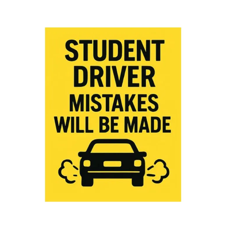 Student Driver Mistakes Will Be Made - 2-Pack Individually Cut Stickers - 3" x 4"