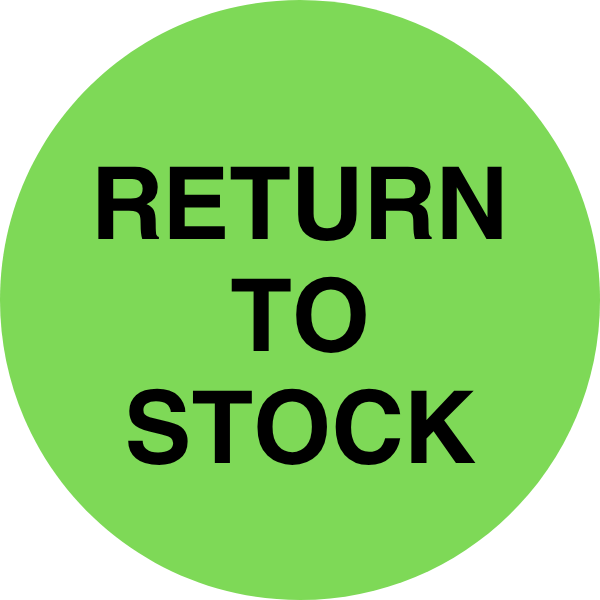 StickerJet Return To Stock – OSHA Inventory Control Roll Labels – 2" Circle Labels – 500 Qty/Roll – Paper, Easy Peel And Stick, Strong Adhesive, Made In USA