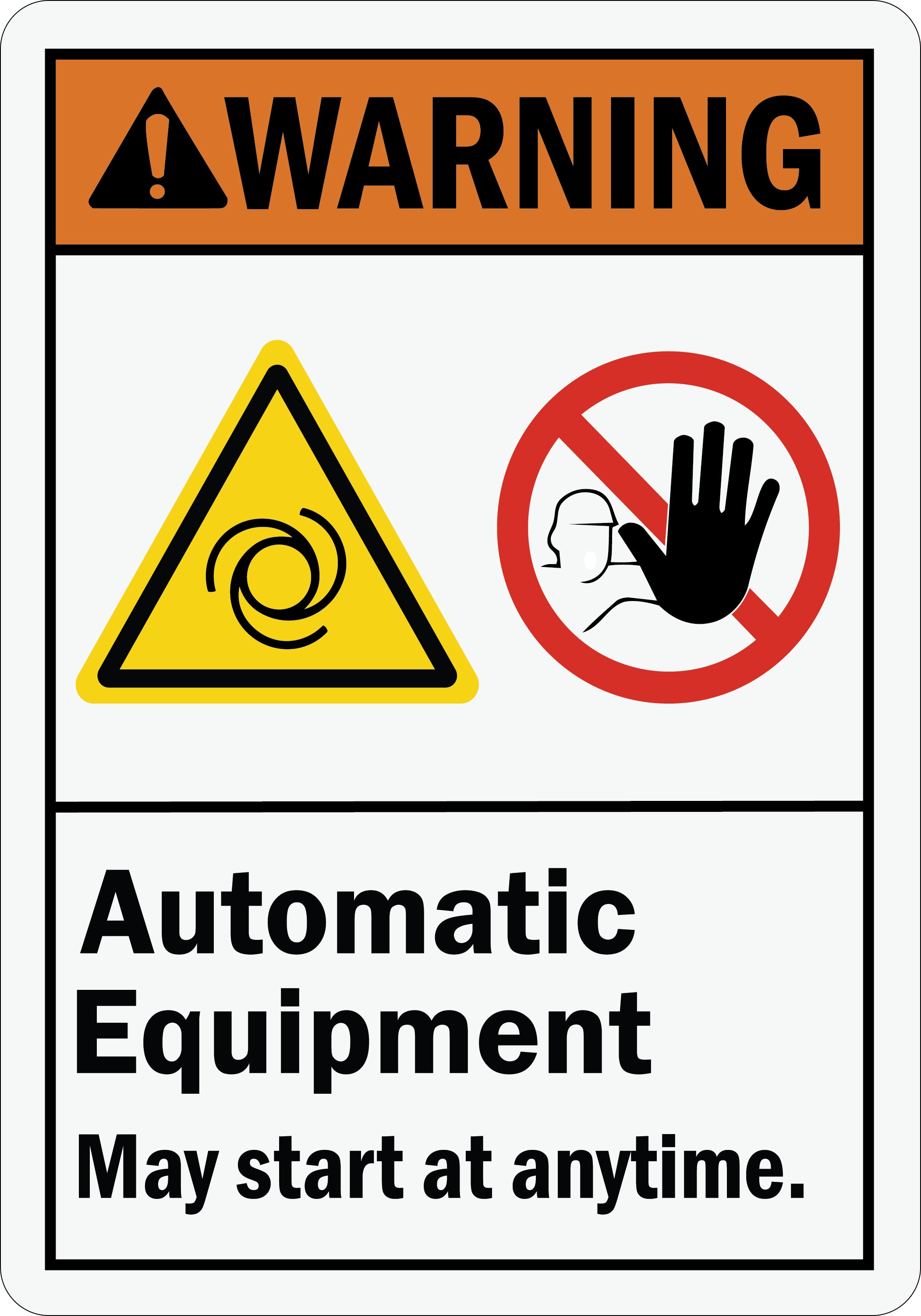Automatic Start Signs for Industrial Safety | StickerJet