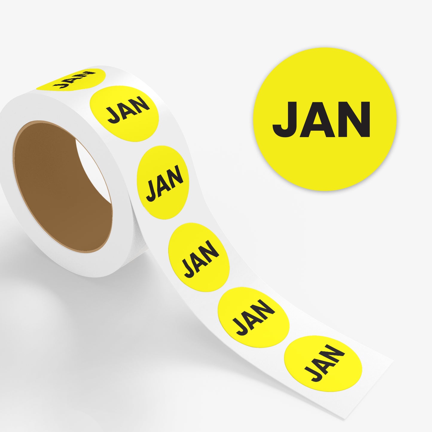 January (Circle) - Month Lables Roll - 1"x1" / 2"x2"