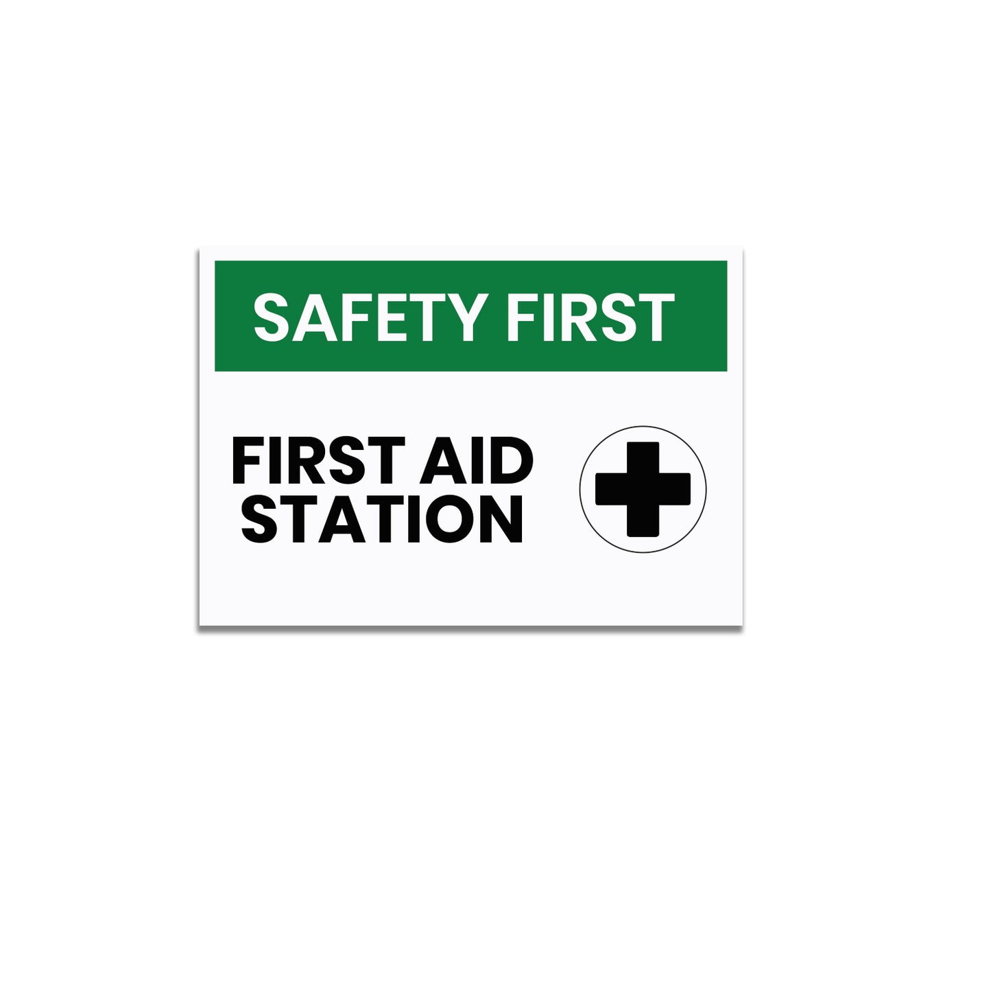 StickerJet First Aid Station 3.5""x5"" and 5""x7"" Workplace Stickers - Pack of 5 Individually Cut Rectangle Premium Vinyl Decals, Waterproof, Weatherproof, Scratch-proof, UV resistant