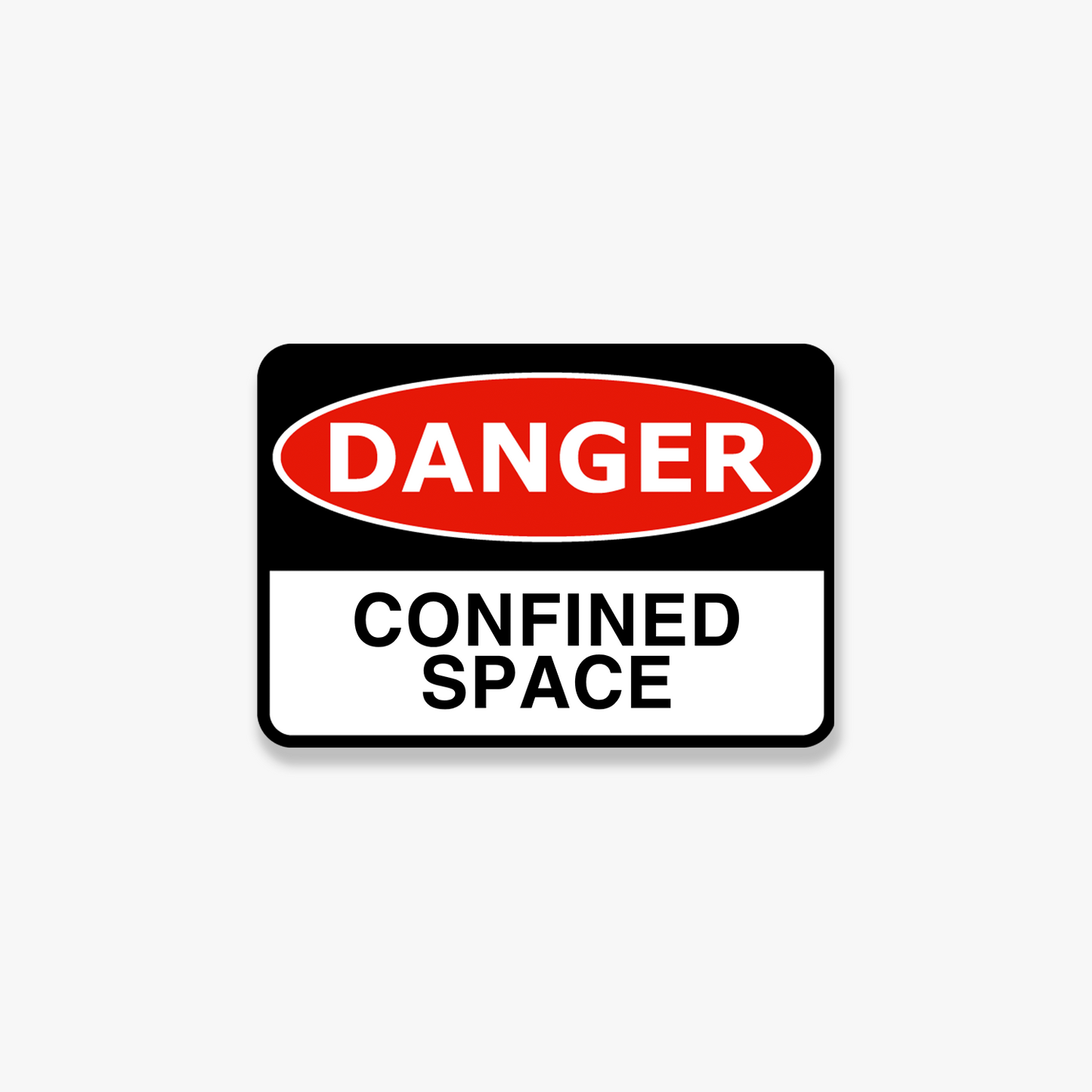 StickerJet Confined Space 3.5""x5"" and 5""x7"" Workplace Stickers - Pack of 5 Individually Cut Rectangle Premium Vinyl Decals, Waterproof, Weatherproof, Scratch-proof, UV resistant