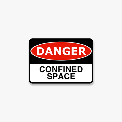 StickerJet Confined Space 3.5""x5"" and 5""x7"" Workplace Stickers - Pack of 5 Individually Cut Rectangle Premium Vinyl Decals, Waterproof, Weatherproof, Scratch-proof, UV resistant