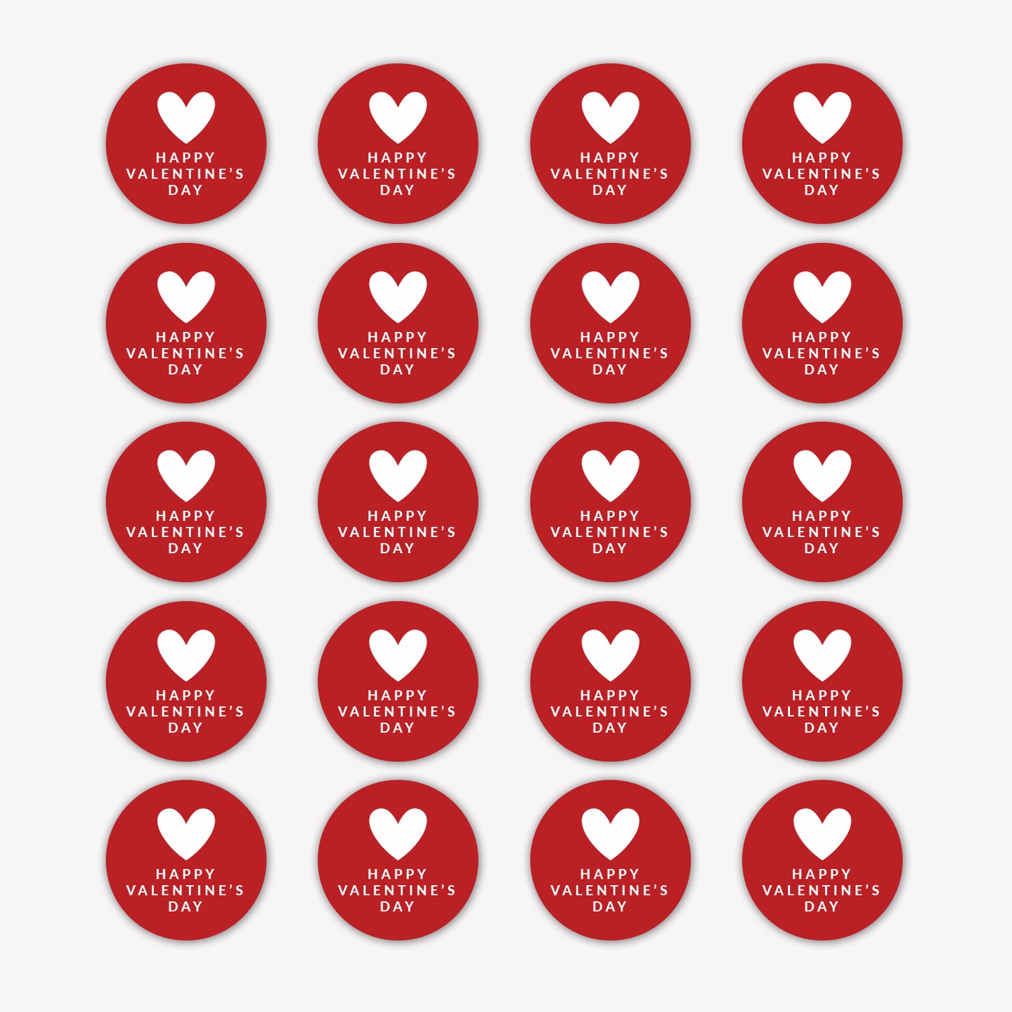 Valentine’s Day - 500 Labels/Roll - 2"x2" - Style 1