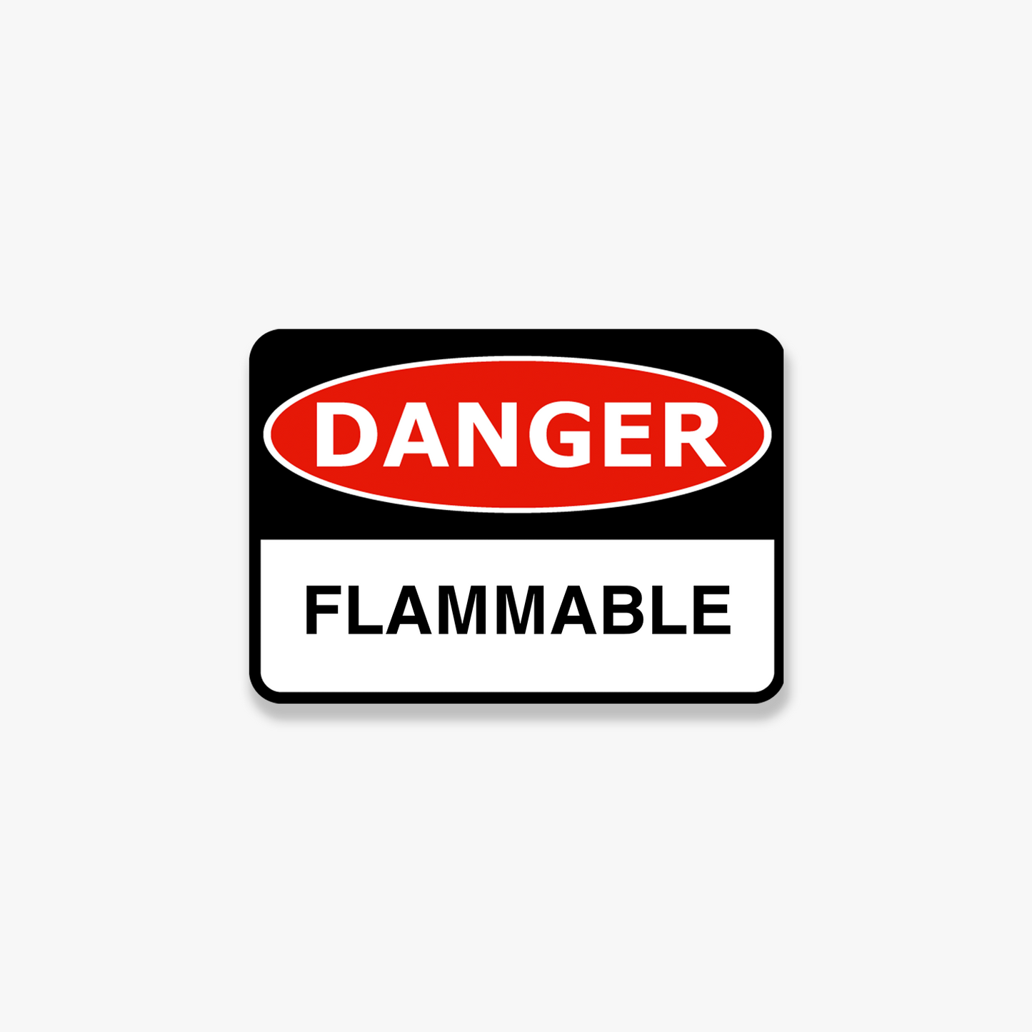 StickerJet Flammable 3.5""x5"" and 5""x7"" Workplace Stickers - Pack of 5 Individually Cut Rectangle Premium Vinyl Decals, Waterproof, Weatherproof, Scratch-proof, UV resistant