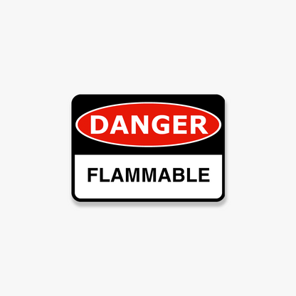 StickerJet Flammable 3.5""x5"" and 5""x7"" Workplace Stickers - Pack of 5 Individually Cut Rectangle Premium Vinyl Decals, Waterproof, Weatherproof, Scratch-proof, UV resistant