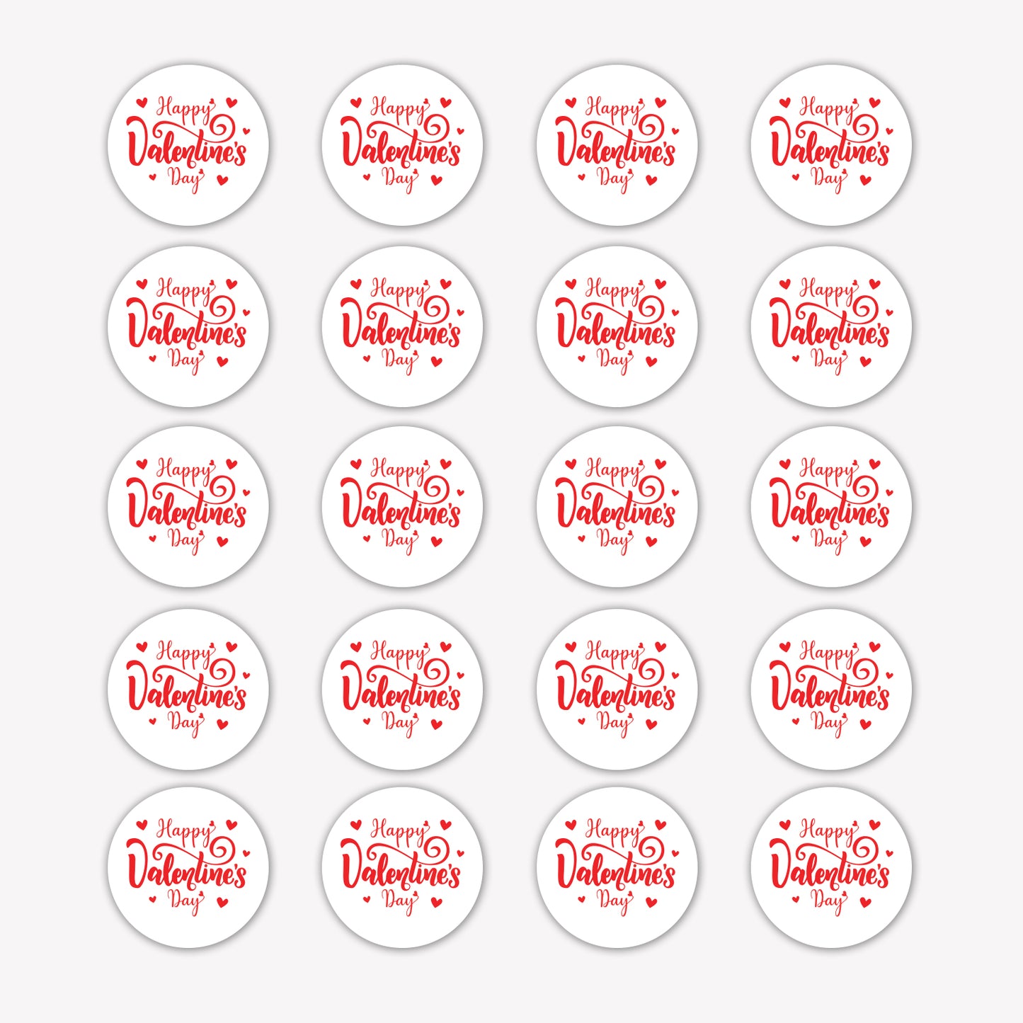 Valentine’s Day - 500 Labels/Roll - 2"x2" - Style 2