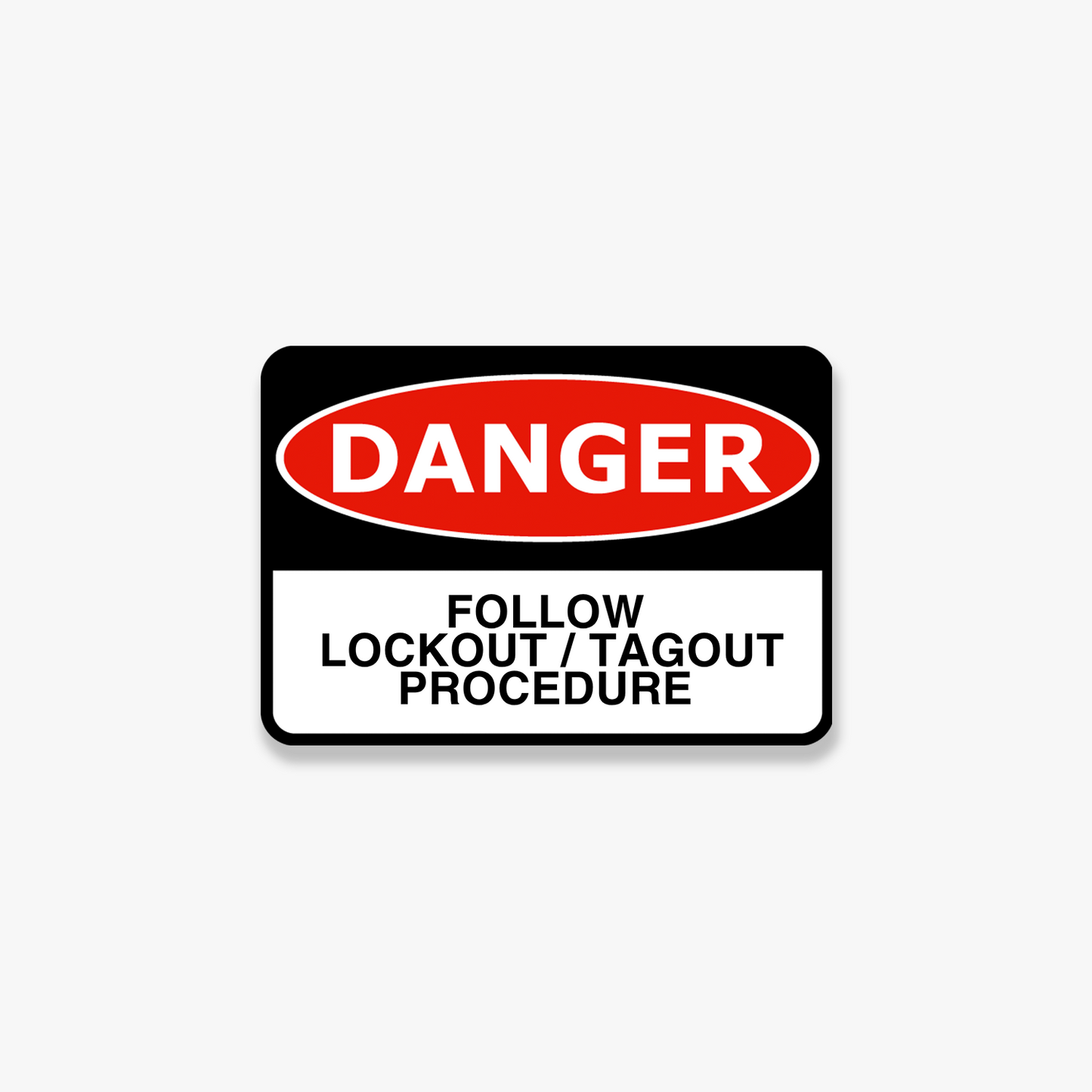 StickerJet Follow Lockout / Tagout Procedure 3.5""x5"" and 5""x7"" Workplace Stickers - Pack of 5 Individually Cut Rectangle Premium Vinyl Decals, Waterproof, Weatherproof, Scratch-proof, UV resistant