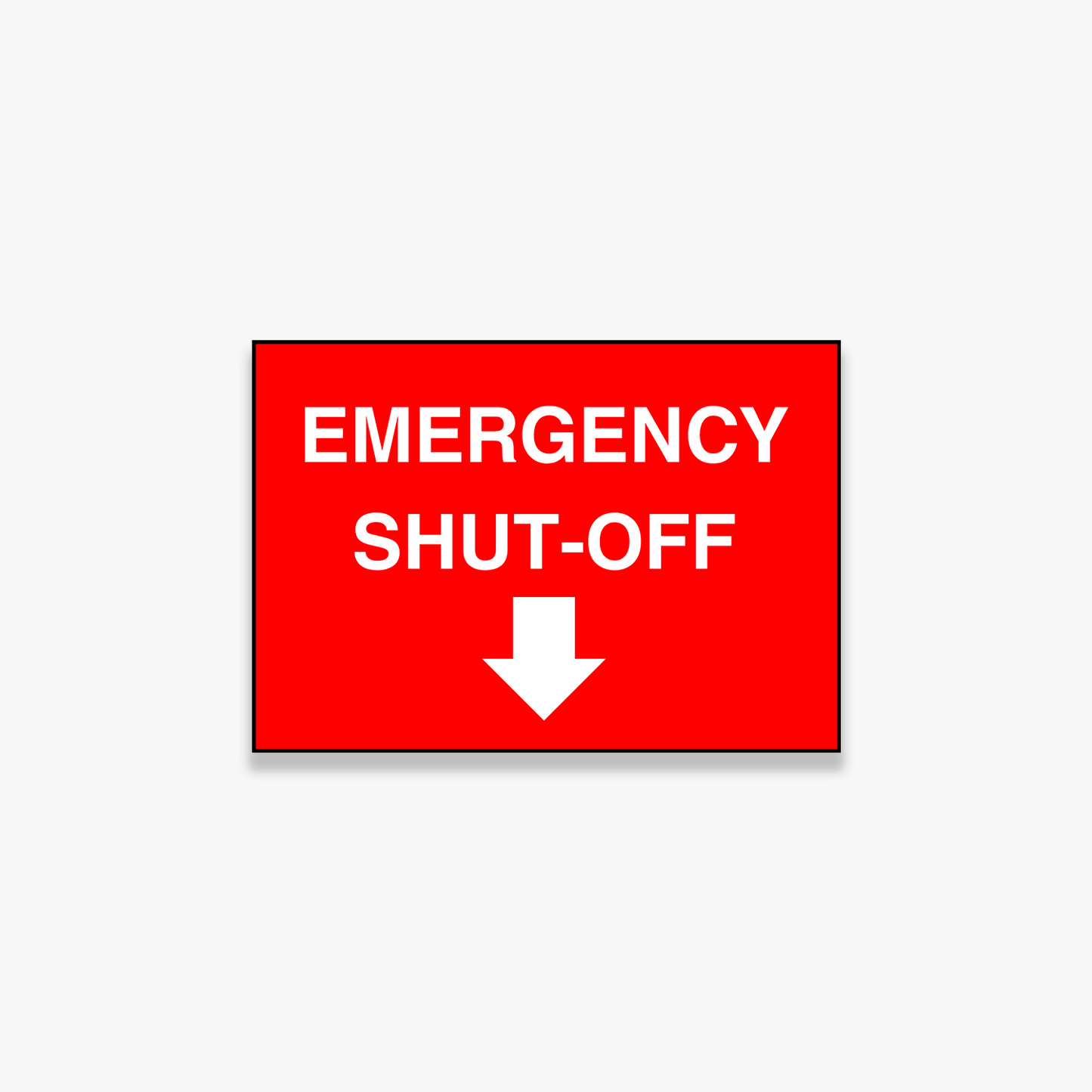 StickerJet Emergency Shut-Off 3.5""x5"" and 5""x7"" Workplace Stickers - Pack of 5 Individually Cut Rectangle Premium Vinyl Decals, Waterproof, Weatherproof, Scratch-proof, UV resistant