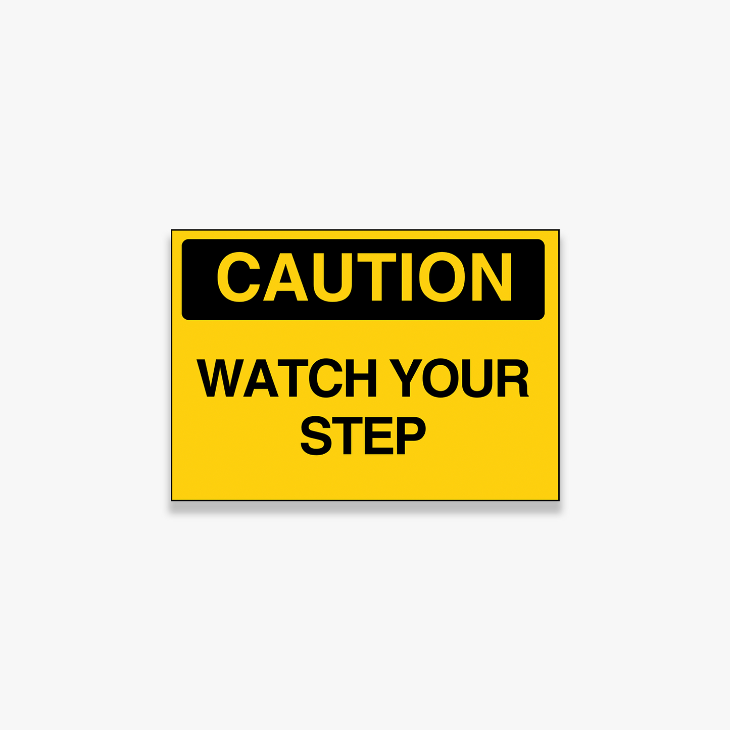 StickerJet Watch Your Step 3.5""x5"" and 5""x7"" Workplace Stickers - Pack of 5 Individually Cut Rectangle Premium Vinyl Decals, Waterproof, Weatherproof, Scratch-proof, UV resistant