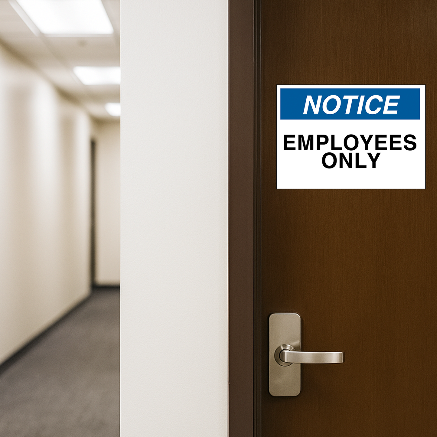 StickerJet Employees Only 3.5""x5"" and 5""x7"" Workplace Stickers - Pack of 5 Individually Cut Rectangle Premium Vinyl Decals, Waterproof, Weatherproof, Scratch-proof, UV resistant