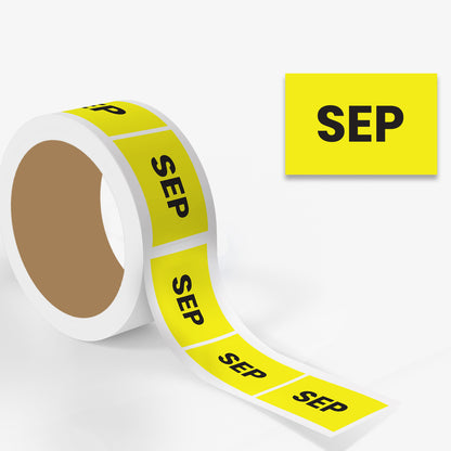 September (Rectangle) - Month Lables Roll - 2"x3" / 3"x5"