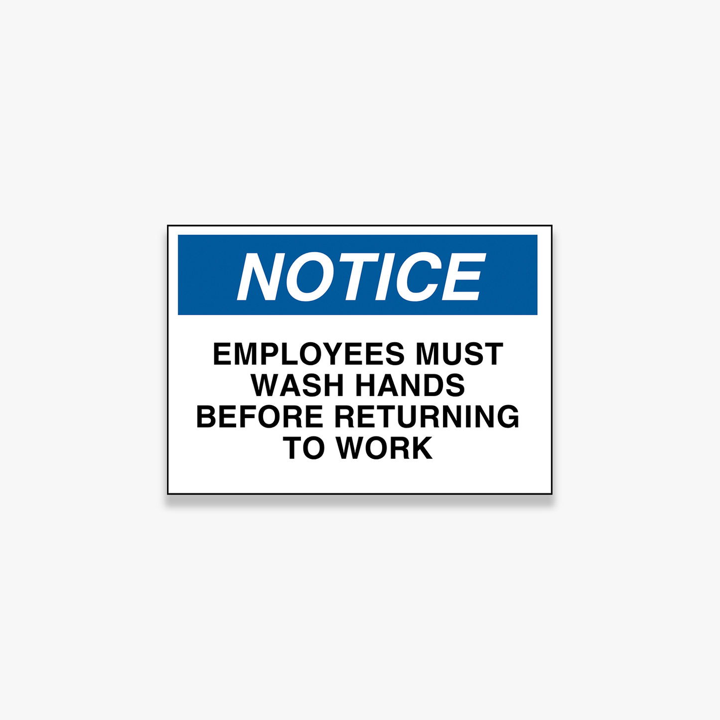 StickerJet Employees Must Wash Hands 3.5""x5"" and 5""x7"" Workplace Stickers - Pack of 5 Individually Cut Rectangle Premium Vinyl Decals, Waterproof, Weatherproof, Scratch-proof, UV resistant
