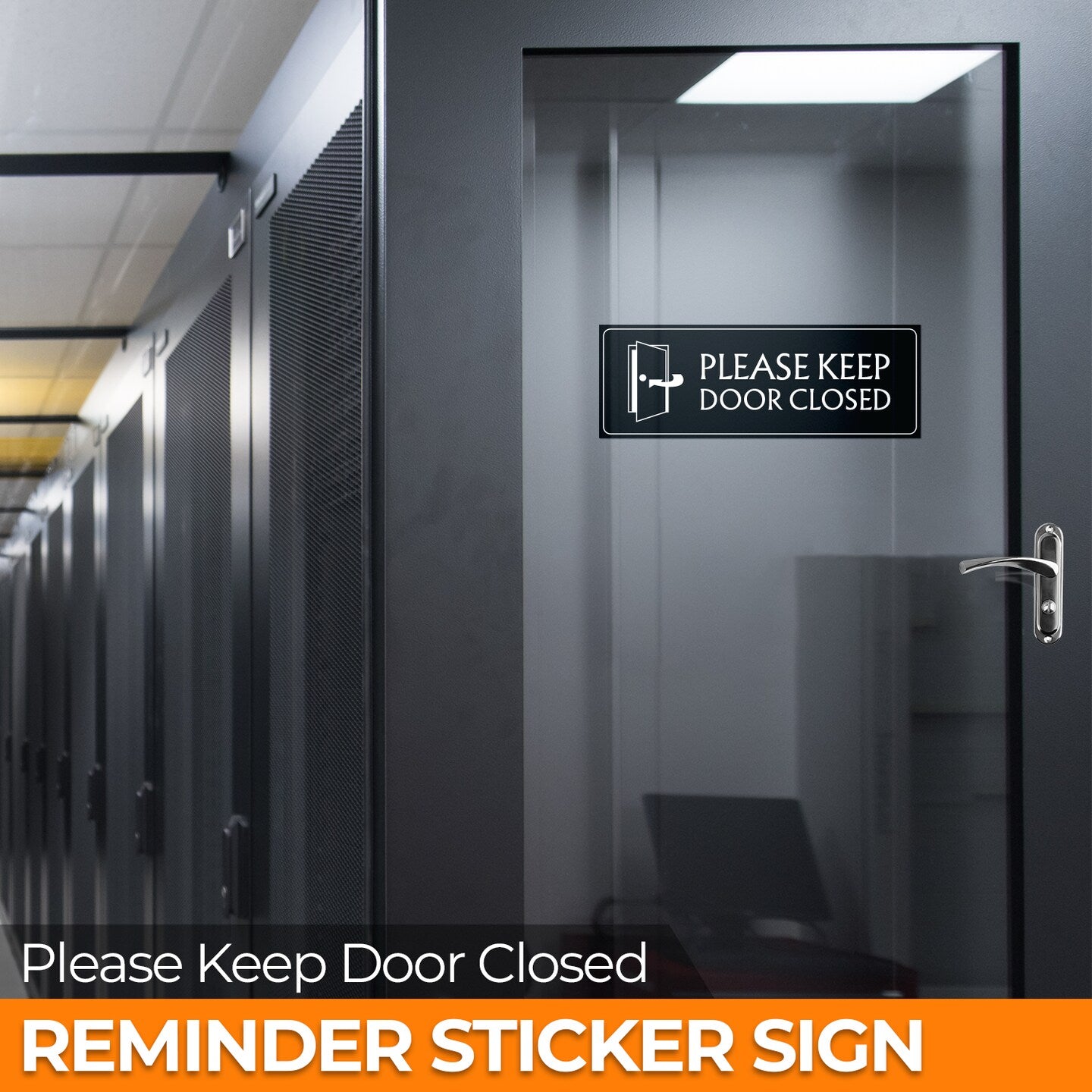Please Keep Door Closed 2 - 2-Pack Individually Cut Stickers - 9”x3”