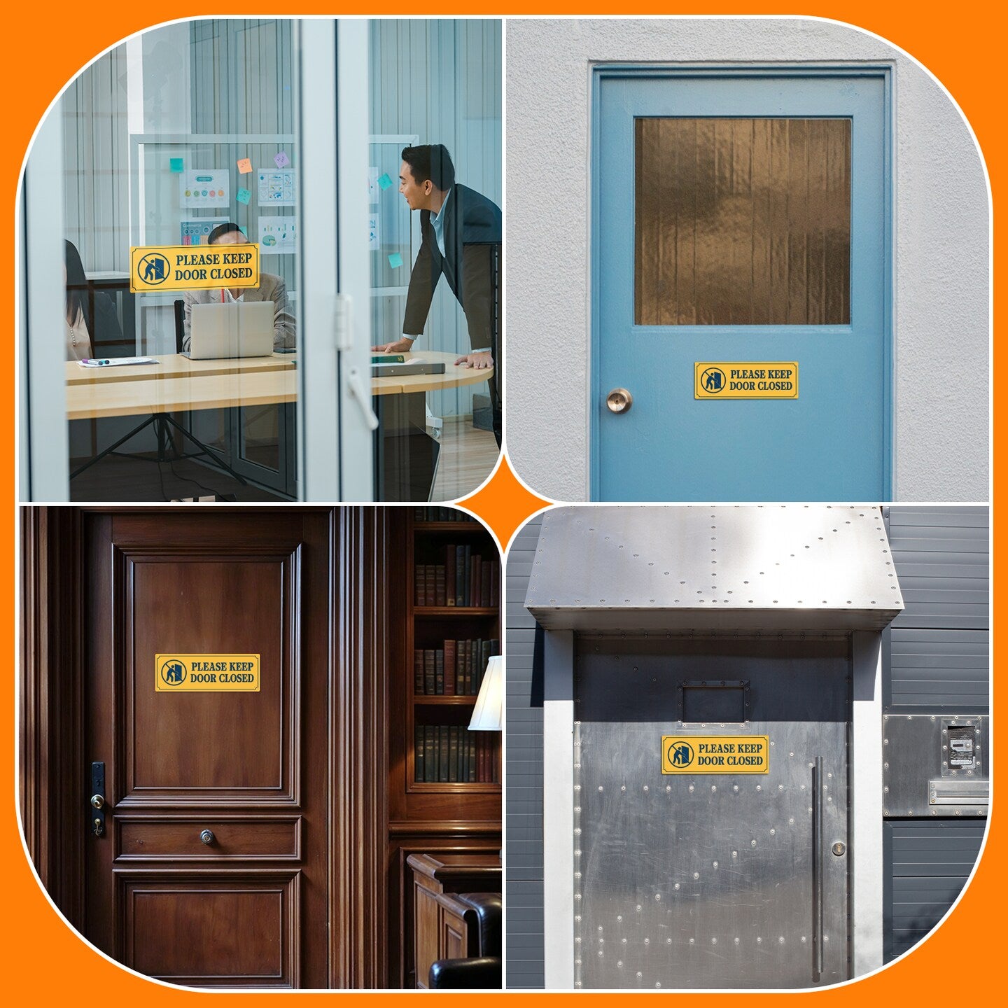 Please Keep Door Closed 1 - 2-Pack Individually Cut Stickers - 9”x3”