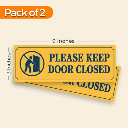 Please Keep Door Closed 1 - 2-Pack Individually Cut Stickers - 9”x3”