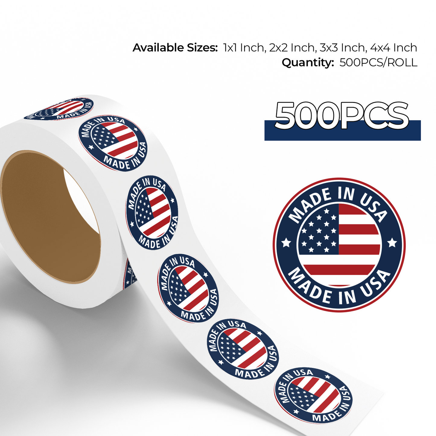 Made In USA - Roll / Sheet - 1"x1" / 2"x2" / 3"x3" / 4"x4"