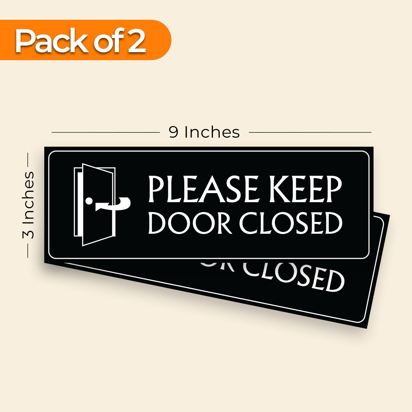 Please Keep Door Closed 2 - 2-Pack Individually Cut Stickers - 9”x3”