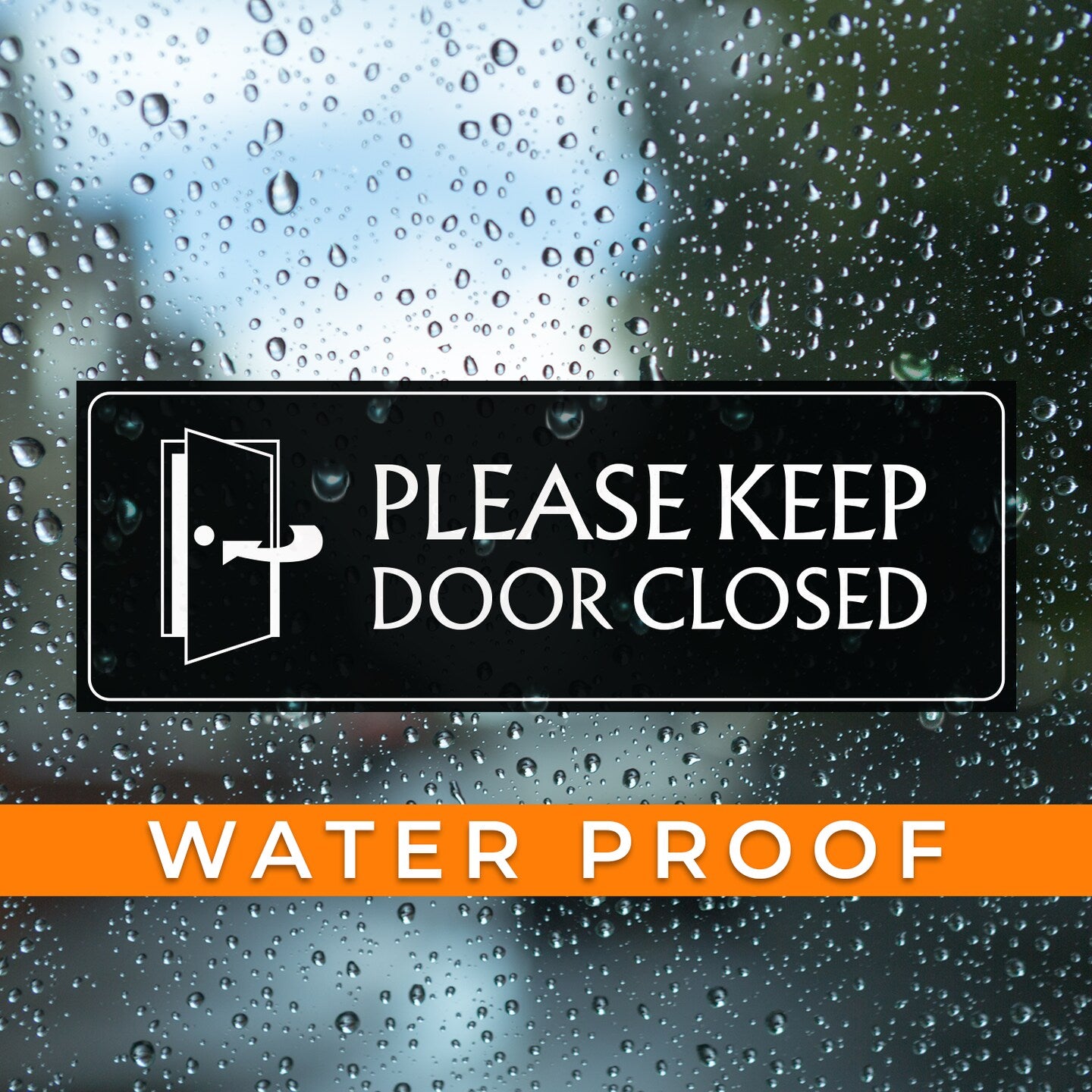 Please Keep Door Closed 2 - 2-Pack Individually Cut Stickers - 9”x3”
