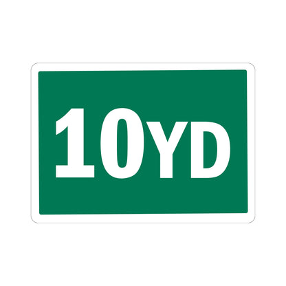 10 Yard Container Stickers in bold white on green design for marking waste container capacity at 10 cubic yards, ideal for waste management, recycling, and facility operations identification