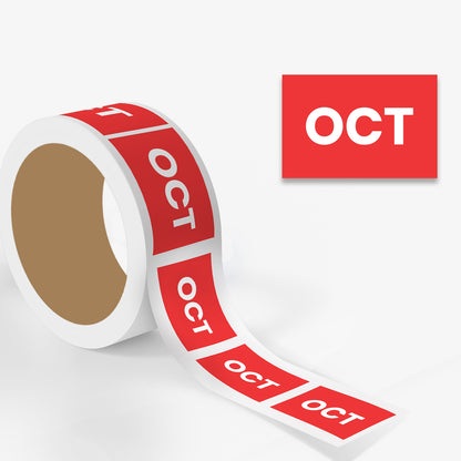 October (Rectangle) - Month Lables Roll - 2"x3" / 3"x5"