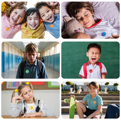 Multi Color Emotion Face - 500 Labels/Roll - 1"x1" / 2"x2" / 3"x3"