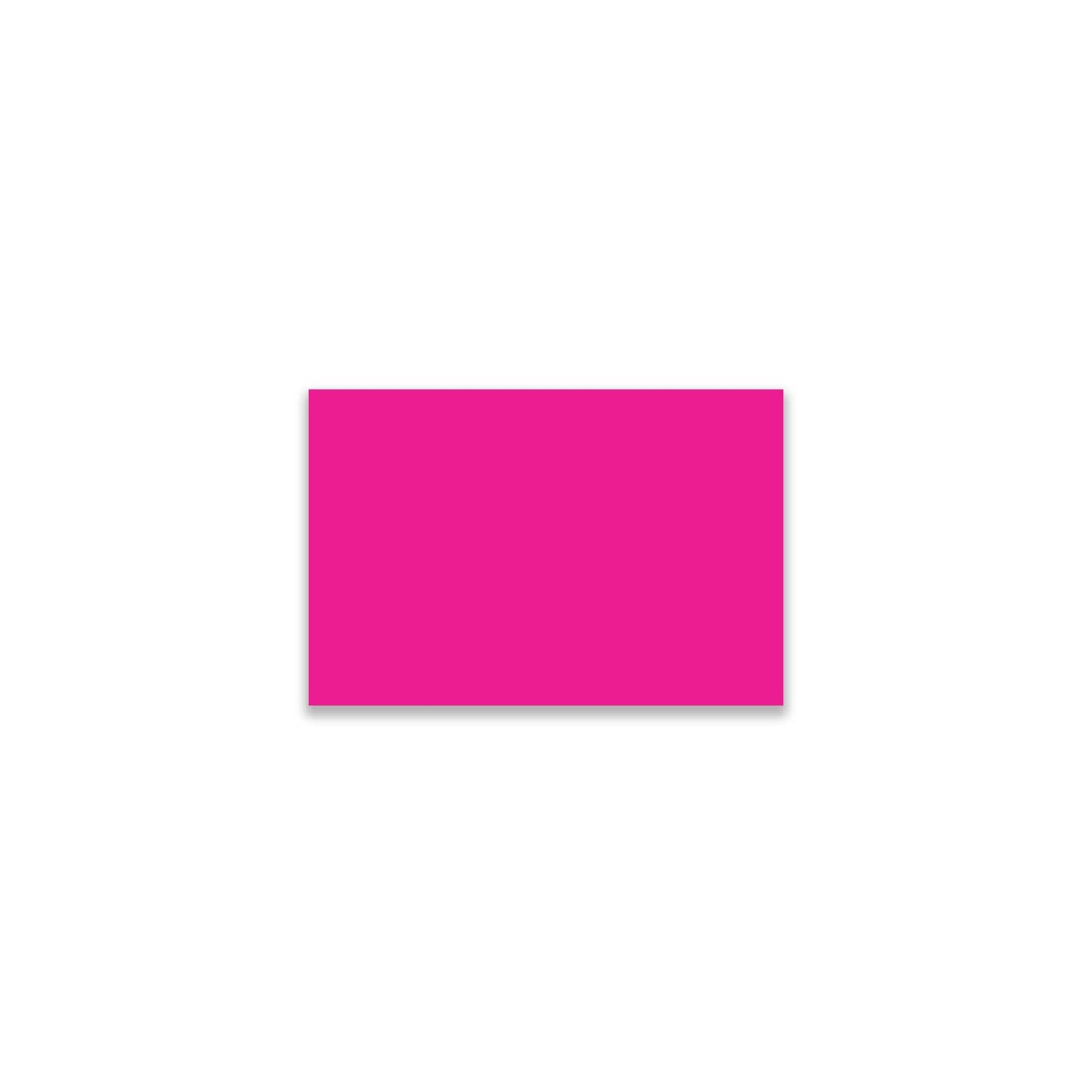 "Fluorescent Pink Color Code Rectangle Labels, single solid rectangular colored label sticker for inventory and color coding on white background."