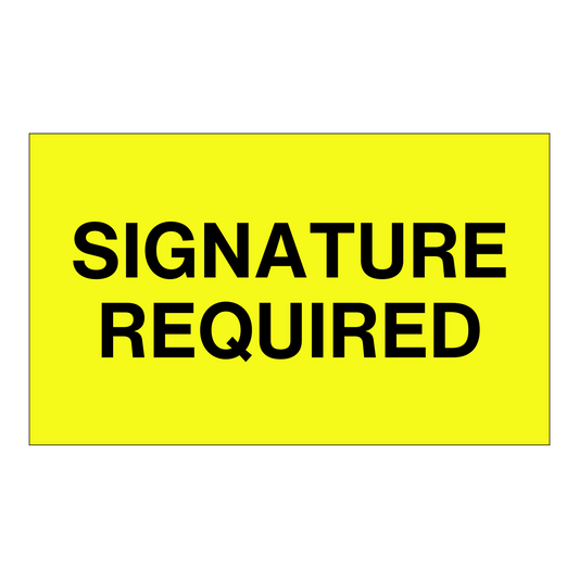 Signature Required - Receiving Labels