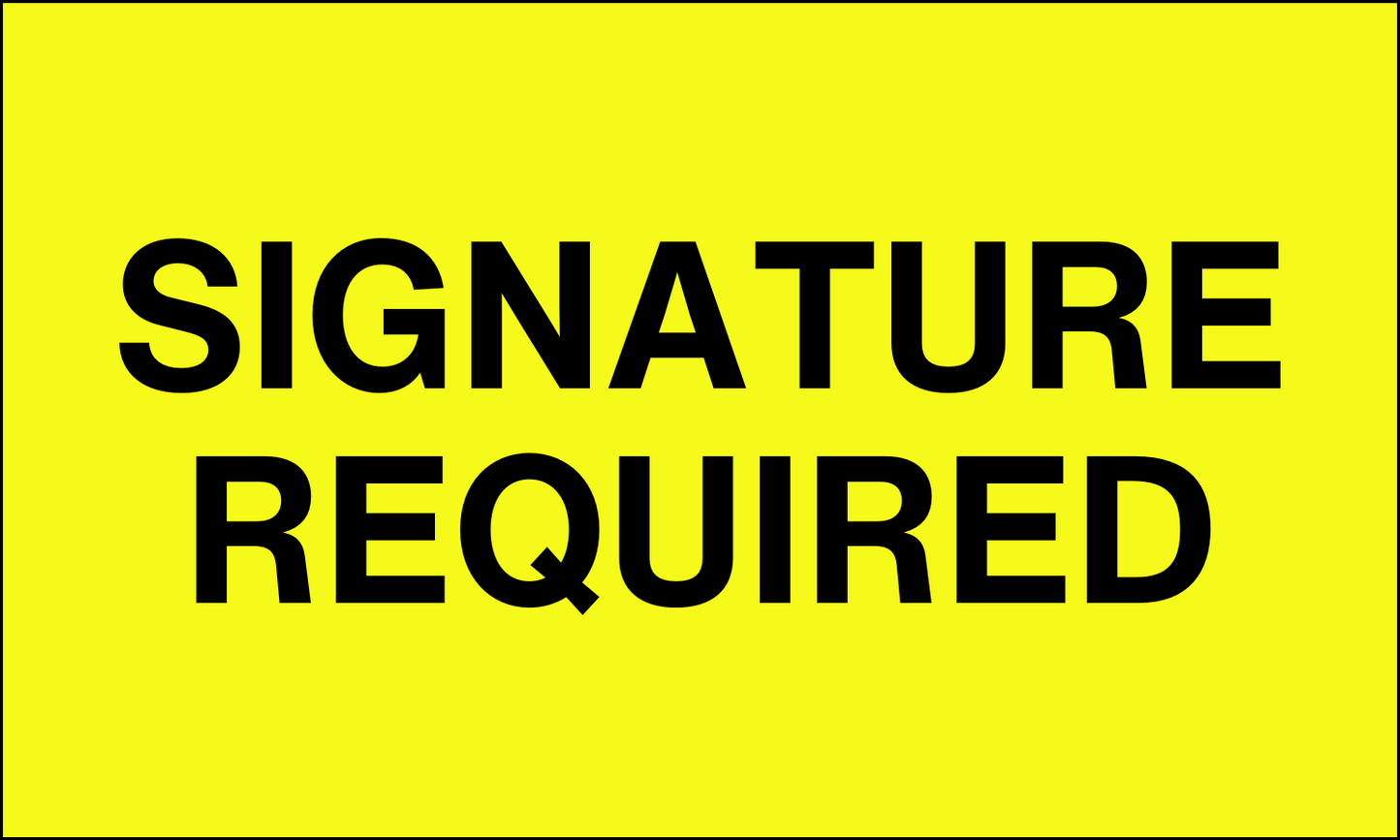 StickerJet Signature Required – OSHA Receiving Labels – 3"x5" Rectangle Labels – 500 Qty/Roll – Paper, Easy Peel And Stick, Strong Adhesive, No Residue, Made In USA