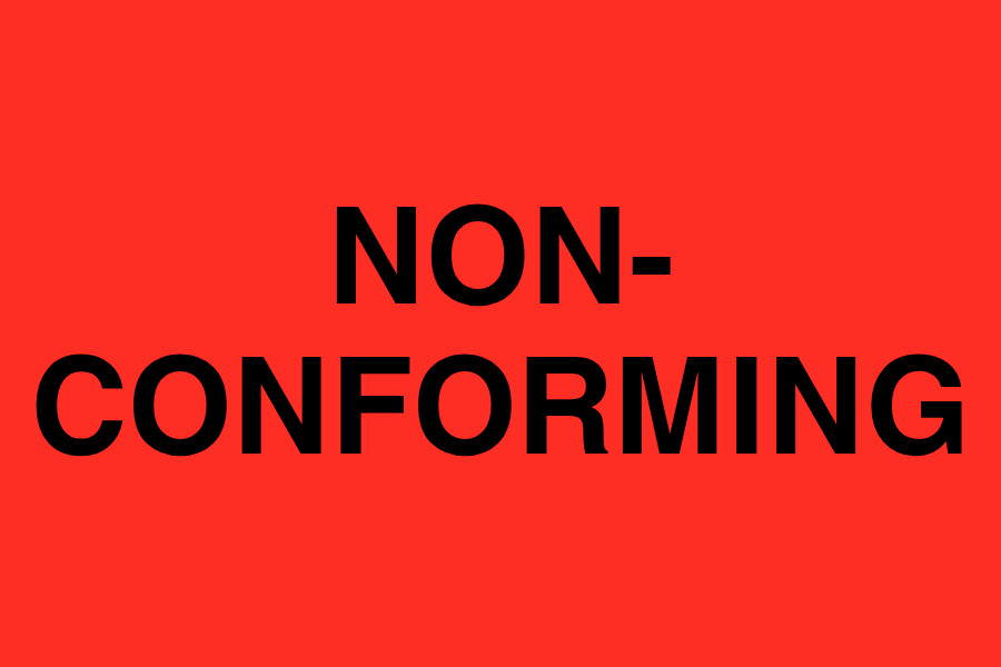 StickerJet Non-Conforming – OSHA Quality Control Roll Labels – 2x3" Rectangle Labels – 500 Qty/Roll – Paper, Easy Peel And Stick, Strong Adhesive, Made In USA