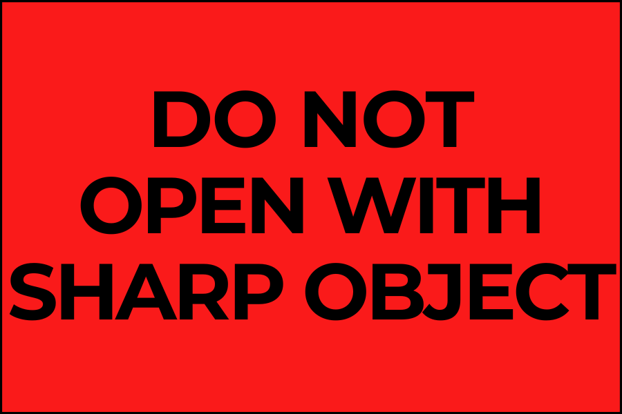 Do Not Open With Sharp Object - Do Not Labels Roll - 3"x5"
