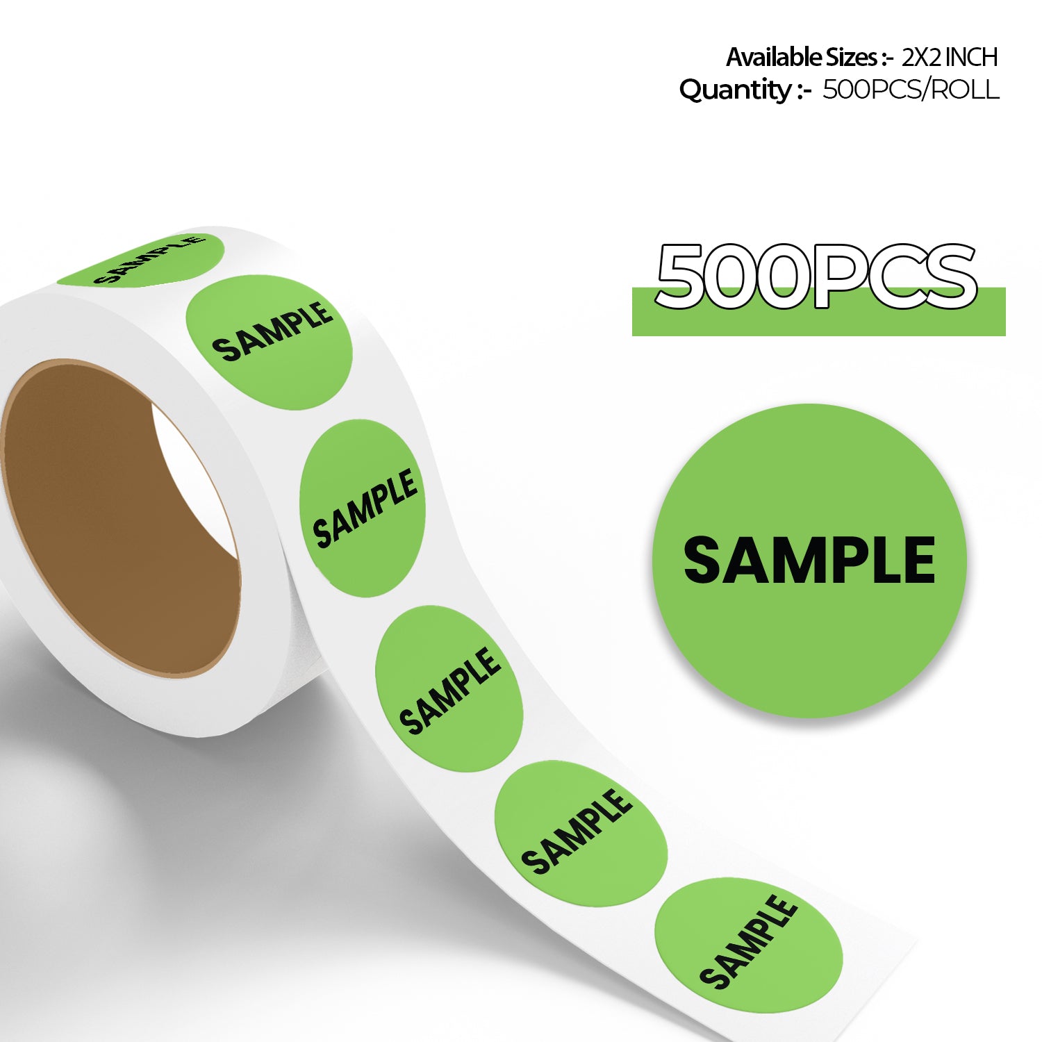 Sample Circle Labels – Green | StickerJet