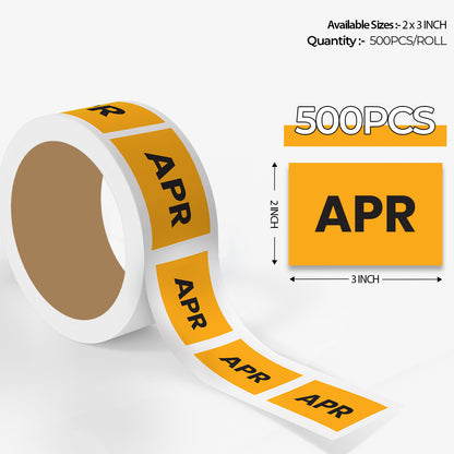 April (Rectangle) - Month Lables Roll - 2"x3" / 3"x5"