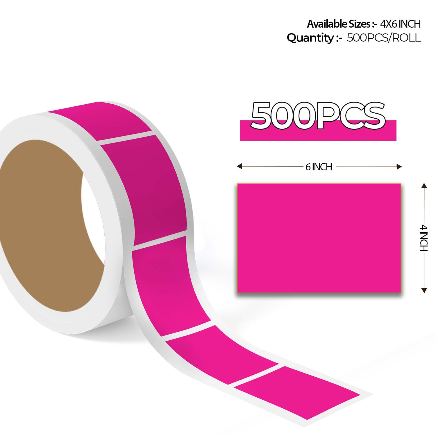 Fluorescent Pink Color Code Rectangle Labels