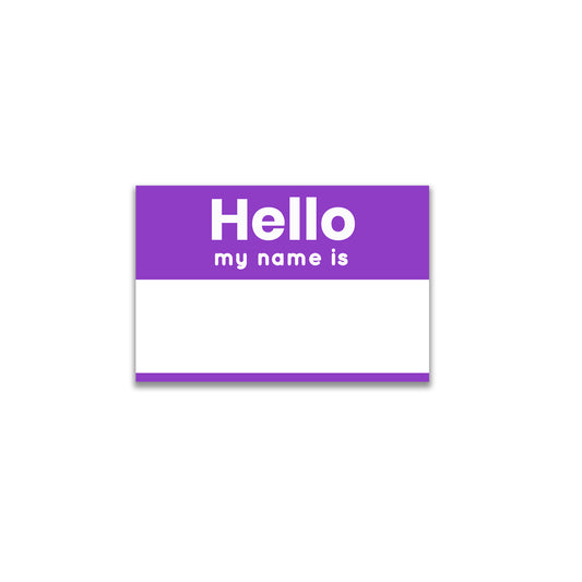 Name Tag - 500 Labels/Roll - 2"x3" - Purple