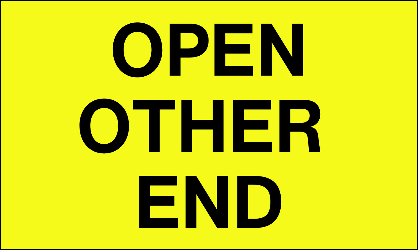 StickerJet Open Other End – OSHA Receiving Labels – 3"x5" Rectangle Labels – 500 Qty/Roll – Paper, Easy Peel And Stick, Strong Adhesive, No Residue, Made In USA