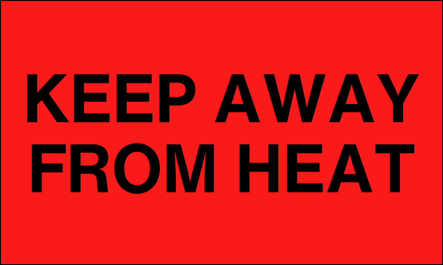 StickerJet Keep Away From Heat – OSHA Receiving Labels – 3"x5" Rectangle Labels – 500 Qty/Roll – Paper, Easy Peel And Stick, Strong Adhesive, No Residue, Made In USA