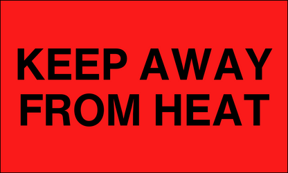StickerJet Keep Away From Heat – OSHA Receiving Labels – 3"x5" Rectangle Labels – 500 Qty/Roll – Paper, Easy Peel And Stick, Strong Adhesive, No Residue, Made In USA