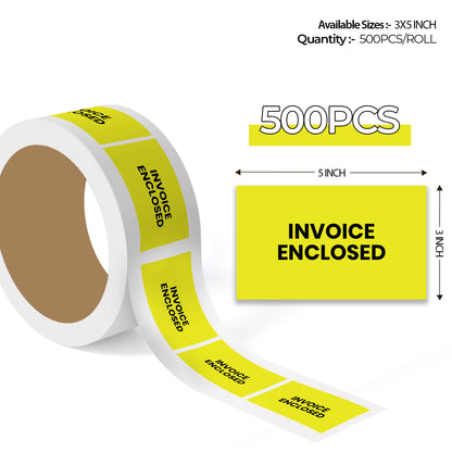 Invoice Enclosed - Enclosed Labels Roll - 3"x5"