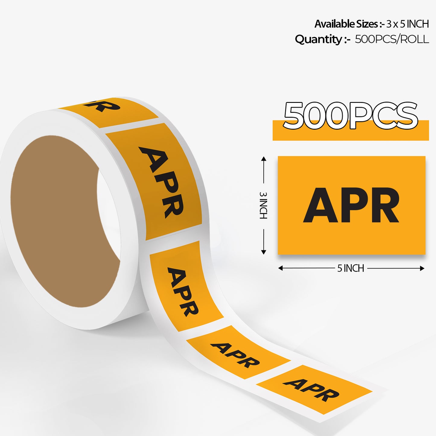 April (Rectangle) - Month Lables Roll - 2"x3" / 3"x5"