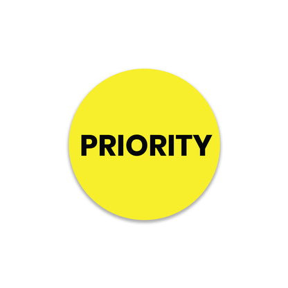 StickerJet Priority – OSHA Shipping Control Roll Labels – 2" Circle Labels – 500 Qty/Roll – Paper, Easy Peel And Stick, Strong Adhesive, Made In USA