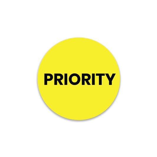 StickerJet Priority – OSHA Shipping Control Roll Labels – 2" Circle Labels – 500 Qty/Roll – Paper, Easy Peel And Stick, Strong Adhesive, Made In USA