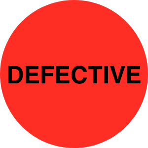 StickerJet Defective – OSHA Quality Control Roll Labels – 2" Circle Labels – 500 Qty/Roll – Paper, Easy Peel And Stick, Strong Adhesive, Made In USA