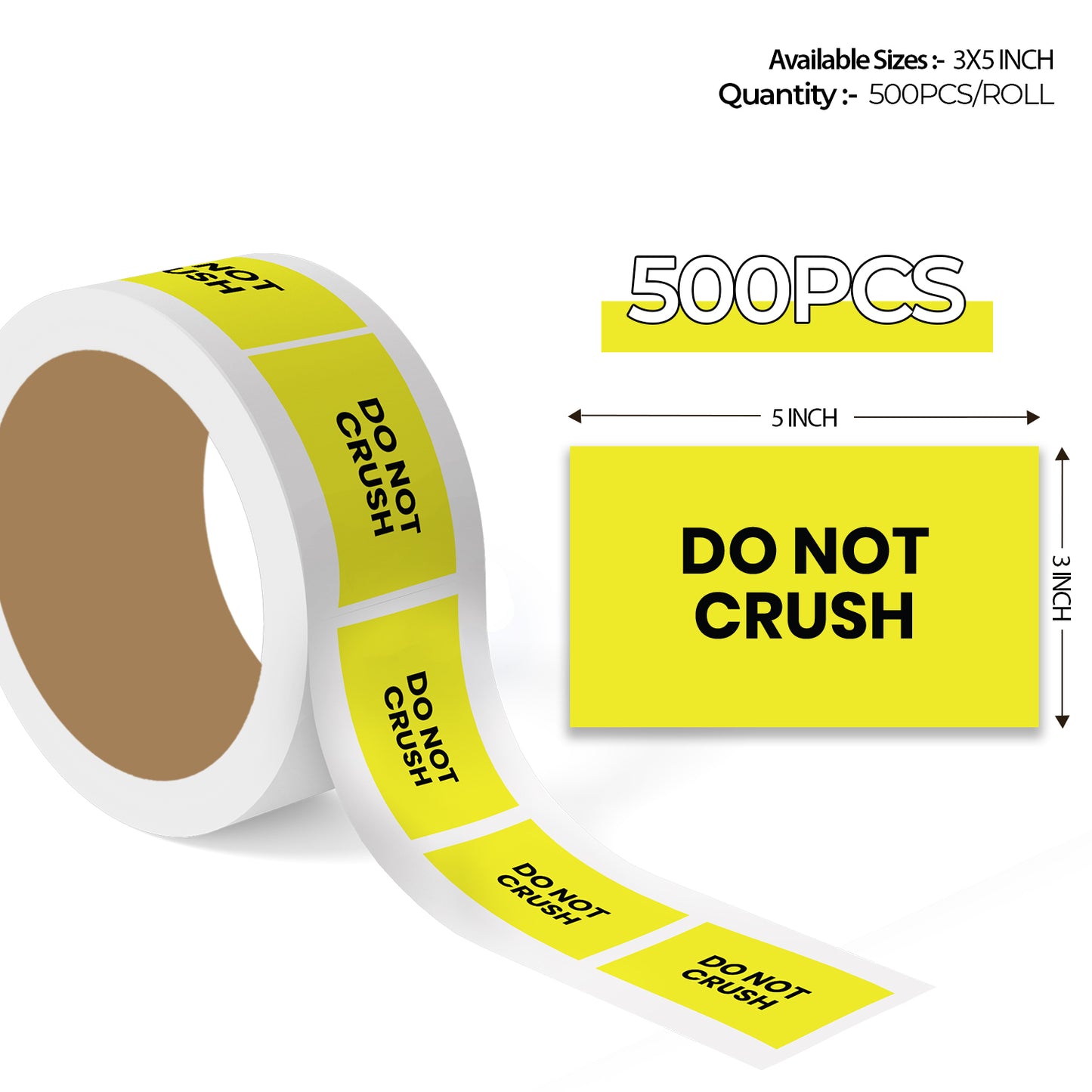 Do Not Crush - Do Not Labels Roll - 3"x5"