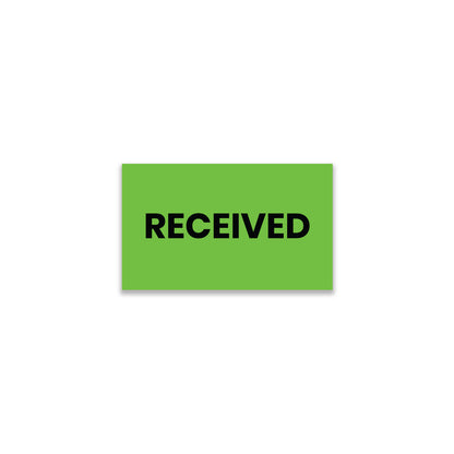 StickerJet Received – OSHA Receiving Labels – 3"x5" Rectangle Labels – 500 Qty/Roll – Paper, Easy Peel And Stick, Strong Adhesive, No Residue, Made In USA