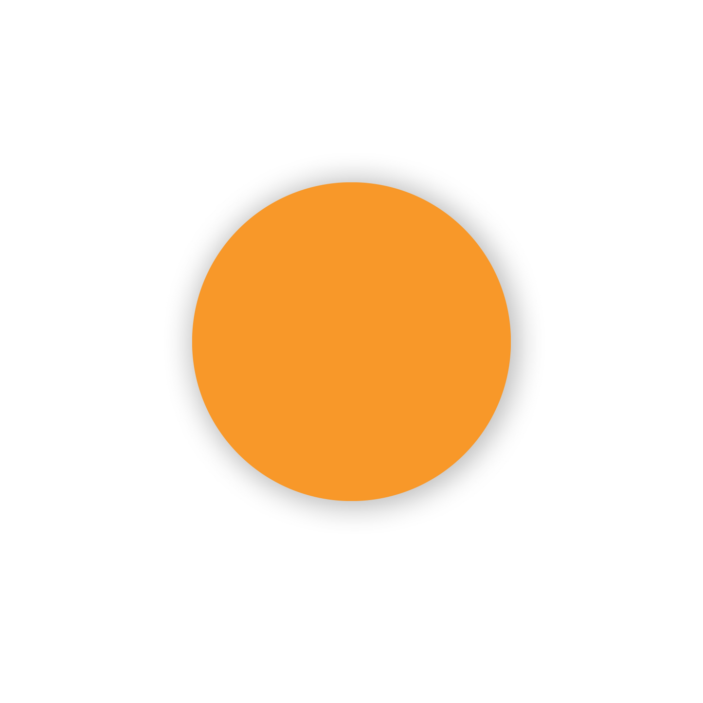 "Fluorescent Orange Dot Labels, single solid round colored dot sticker for inventory and color coding on white background."