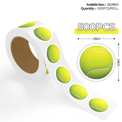 Tennis Ball - 500 Labels/Roll - 2"x2"