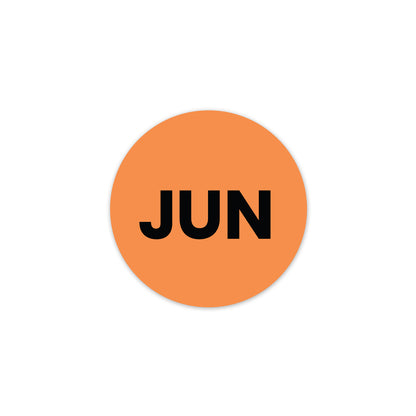 June (Circle) - Month Lables Roll - 1"x1" / 2"x2"