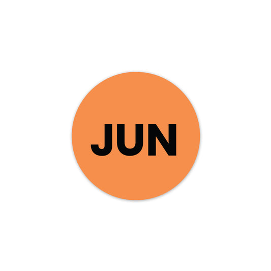June (Circle) - Month Lables Roll - 1"x1" / 2"x2"
